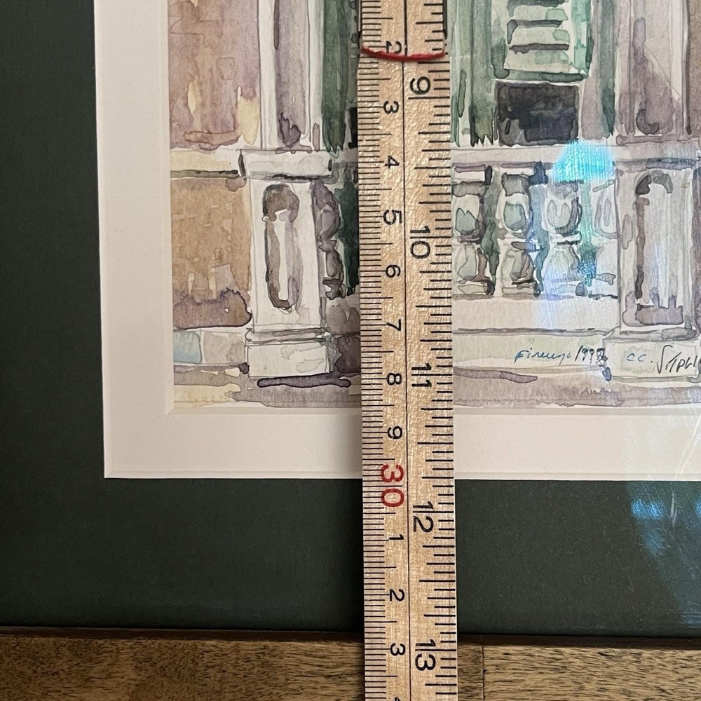 Watercolor‎ Florence 1998 Villa Door Signed By Artist See Signature Beige Green - Picture 9 of 16